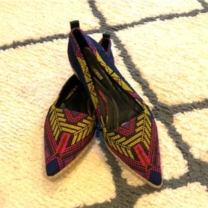 EUC Nicholas Kirkwood Mexican Embroidered Twill Flats